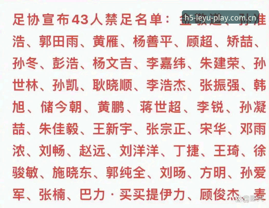 乐鱼体育平台iOS版 中国足协第三批禁足名单公布:17人终身禁足,48人遭5年及以下处罚